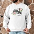 Cut Music Teacher Shirt With a Piano Keys Notes And Flowers Men Graphic Sweatshirt, novelty gifts, funny gifts