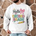 Cute Hello Second Grade Back To School Coquette Teacher Girl Men Graphic Sweatshirt, novelty gifts, funny gifts