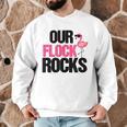 Our Flock Rocks Flamingo Mother's Day Teacher Men Graphic Sweatshirt, novelty gifts, funny gifts