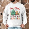 One Merry Teacher Groovy Christmas Tree Pjs Xmas Teacher Men Graphic Sweatshirt, novelty gifts, funny gifts