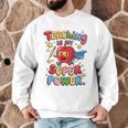 Retro Teaching Is My Superpower Apple Teacher Appreciation Men Graphic Sweatshirt, novelty gifts, funny gifts