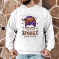 Spooky Paraprofessional Life Halloween Messy Bun Teacher For Men Women Men Graphic Sweatshirt, novelty gifts, funny gifts