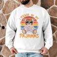I Teach In My Pajamas Teacher Sunset Bear Retro Men Graphic Sweatshirt, novelty gifts, funny gifts