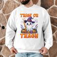 Trick Or Teach Teacher Halloween Ghost Pencil Floral Men Graphic Sweatshirt, novelty gifts, funny gifts