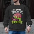 3rd Grade Teachers Love Brains Zombie Teacher Halloween Men Graphic Sweatshirt, trending gift