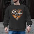 Art Teacher Heart Autumn Thanksgiving Kids Men Graphic Sweatshirt, trending gift