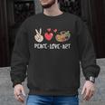 Art Teacher Peace Love Art For Artists And Painters Men Graphic Sweatshirt, trending gift Art Teacher Peace Love Art For Artists And Painters Men Graphic Sweatshirt, trending gift