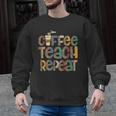 Coffee Teach Repeat Leopard Print Back To School Teachers Men Graphic Sweatshirt, trending gift