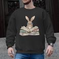 Cute Reading Bunny Glasses Books Bookworm Reader Teacher Men Graphic Sweatshirt, trending gift