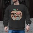 Cute Teacher With Apple Retro Teacher Kids Back To School Men Graphic Sweatshirt, trending gift