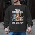 Easily Distracted By Cats & History Teacher Women Men Men Graphic Sweatshirt, History Teacher Gifts, trending gift