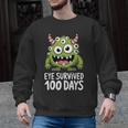Eye Survived 100 Days Of School Monster Lover Teacher Kids Men Graphic Sweatshirt, trending gift Eye Survived 100 Days Of School Monster Lover Teacher Kids Men Graphic Sweatshirt, trending gift