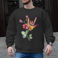 Flower American Sign Language ASL Teacher Teaching Deaf Men Graphic Sweatshirt, trending gift Flower American Sign Language ASL Teacher Teaching Deaf Men Graphic Sweatshirt, trending gift