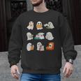 Ghost Reading Teacher Halloween Librarian Book Lover School Men Graphic Sweatshirt, trending gift