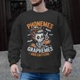 Halloween Skeleton Teacher Phonemes Graphemes Caffeine Lover Men Graphic Sweatshirt, trending gift Halloween Skeleton Teacher Phonemes Graphemes Caffeine Lover Men Graphic Sweatshirt, trending gift