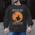 Halloween Teacher Witch Lets Eat Kids Punctuation Men Graphic Sweatshirt, trending gift