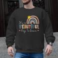 It's A Beautiful Day To Learn Cute Rainbow Boho Teacher Men Graphic Sweatshirt, trending gift