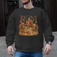 Librarian Turkey Reading Book Fall Thanksgiving Teacher Men Graphic Sweatshirt, trending gift