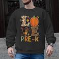 Love Pre-k Teacher Shirts Autumn Fall Pumpkin Fall Leopard Men Graphic Sweatshirt, trending gift