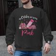 In October We Wear Pink Apple Teacher Daisy Breast Cancer Men Graphic Sweatshirt, trending gift