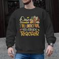 One Thankful 4th Grade Teacher Turkey Leopard Thanksgiving Men Graphic Sweatshirt, First Grade Teacher Gifts, 4th Grade Teacher Gifts, trending gift
