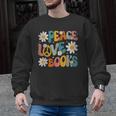 Peace Love Books Bookworm Librarian Reading Teacher Groovy Men Graphic Sweatshirt, Groovy Teacher Gifts, trending gift Peace Love Books Bookworm Librarian Reading Teacher Groovy Men Graphic Sweatshirt, Groovy Teacher Gifts, trending gift