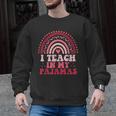 Rainbow Retro Homeschool Mom Teacher I Teach In My Pajamas Men Graphic Sweatshirt, trending gift
