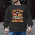 Retro Fall In Love With Learning Autumn Pumpkin Teachers Men Graphic Sweatshirt, trending gift