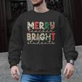 Retro Merry Teacher Bright Students Christmas Teacher Men Graphic Sweatshirt, trending gift