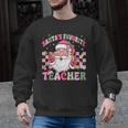 Santa's Favorite Teacher Groovy Christmas Teacher Boys Girls Men Graphic Sweatshirt, Groovy Teacher Gifts, trending gift