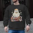 Spooky Teacher Groovy Retro Ghost Teacher Halloween 2023 For Men Women Kids Men Graphic Sweatshirt, Groovy Teacher Gifts, trending gift