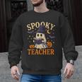 Spooky Teacher Halloween Cute Ghost Pumpkin Reading Women Men Graphic Sweatshirt, trending gift