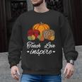 Teach Love Inspire Autumn Fall Plaid Leopard Pumpkin Teacher For Men Women Kids Men Graphic Sweatshirt, trending gift