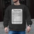 Teacher Nutrition Facts Teachers Nutritional Fact Men Graphic Sweatshirt, trending gift