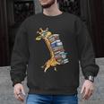 Teacher Shirt Giraffe Holding Books Bookworm Librarian Men Graphic Sweatshirt, trending gift