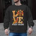 Thanksgiving Love First Grade Teacher Turkey Autumn Fall For Men Women Girls Kids Men Graphic Sweatshirt, First Grade Teacher Gifts, trending gift