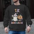 TK Boo Crew Retro Groovy Halloween Floral Ghost TK Teacher Men Women Kids Men Graphic Sweatshirt, Groovy Teacher Gifts, trending gift