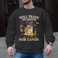 Will Trade Students For Candy Teacher Ghost Halloween Men Graphic Sweatshirt, trending gift