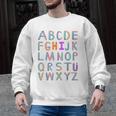 Back To School Kindergarten Alphabet ABC Teacher Women Kids Men Graphic Sweatshirt, trending gift