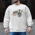 Cut Music Teacher Shirt With a Piano Keys Notes And Flowers Men Graphic Sweatshirt, trending gift