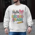 Cute Hello Second Grade Back To School Coquette Teacher Girl Men Graphic Sweatshirt, trending gift