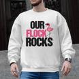 Our Flock Rocks Flamingo Mother's Day Teacher Men Graphic Sweatshirt, trending gift