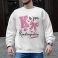 K Is For Kindergarten Teacher Coquette Bow Back To School Men Graphic Sweatshirt, trending gift K Is For Kindergarten Teacher Coquette Bow Back To School Men Graphic Sweatshirt, trending gift