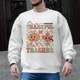One Thankful Teacher Thanksgiving Groovy Fall Autumn Teacher Men Graphic Sweatshirt, Groovy Teacher Gifts, trending gift