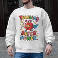 Retro Teaching Is My Superpower Apple Teacher Appreciation Men Graphic Sweatshirt, trending gift
