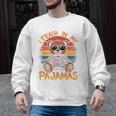 I Teach In My Pajamas Teacher Sunset Bear Retro Men Graphic Sweatshirt, trending gift