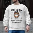 This Is My Tired Teacher Costume Skull Halloween Messy Bun Men Graphic Sweatshirt, trending gift This Is My Tired Teacher Costume Skull Halloween Messy Bun Men Graphic Sweatshirt, trending gift
