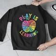 Apple Retro Play Is Learning Kindergarten Teacher Daycare Men Graphic Sweatshirt, funny design