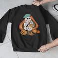 Art Teacher Painting Brushes Retro Pumpkin Ghost Artist Men Graphic Sweatshirt, funny design