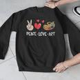 Art Teacher Peace Love Art For Artists And Painters Men Graphic Sweatshirt, funny design Art Teacher Peace Love Art For Artists And Painters Men Graphic Sweatshirt, funny design